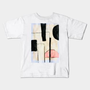 Geometric abstract art pastel neutral colours Kids T-Shirt